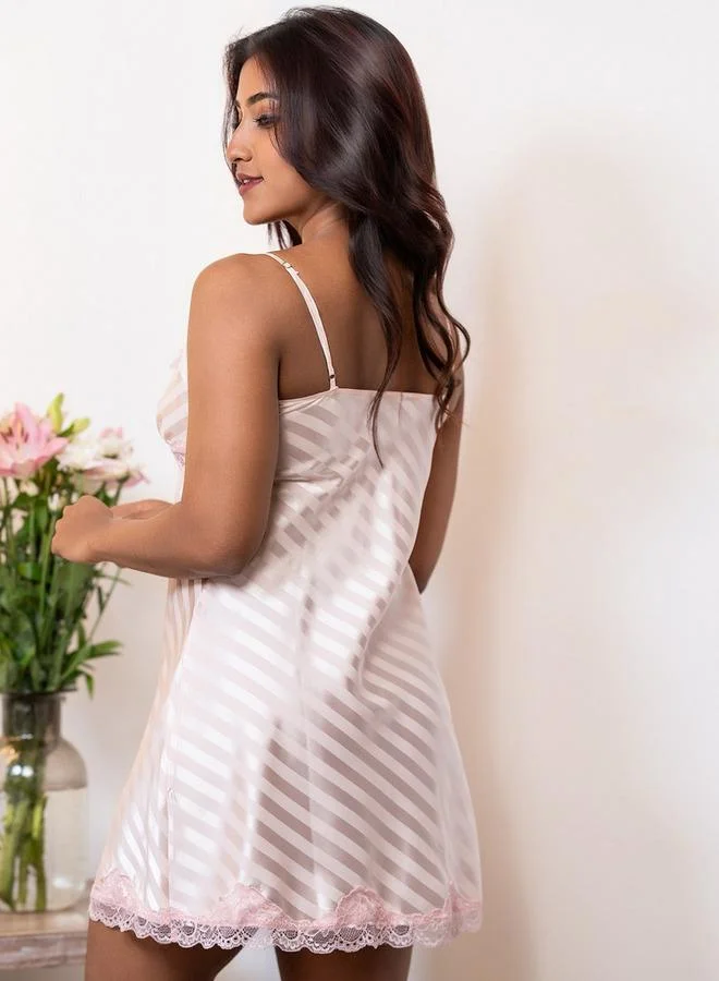 Aadaraya  Aadaraya Night Dress Sleeveless Lace Detail for Women | Best Price UAE
