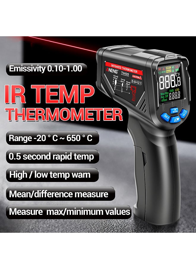 ANENG - TH05 Non-Contact Infrared Thermometer -20℃~650℃/-4℉~1202℉ IR Laser Sensor Circuit Industrial Testing Floor Heating Tube Temperature Testers Rapid Measure Tester - Image 1