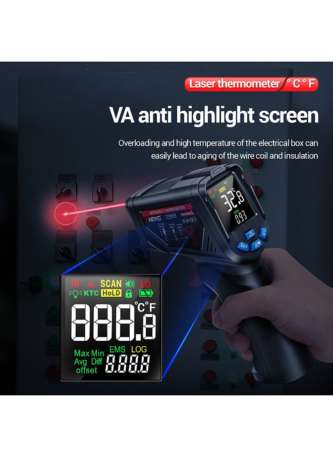 ANENG - TH05 Non-Contact Infrared Thermometer -20℃~650℃/-4℉~1202℉ IR Laser Sensor Circuit Industrial Testing Floor Heating Tube Temperature Testers Rapid Measure Tester - Image 1