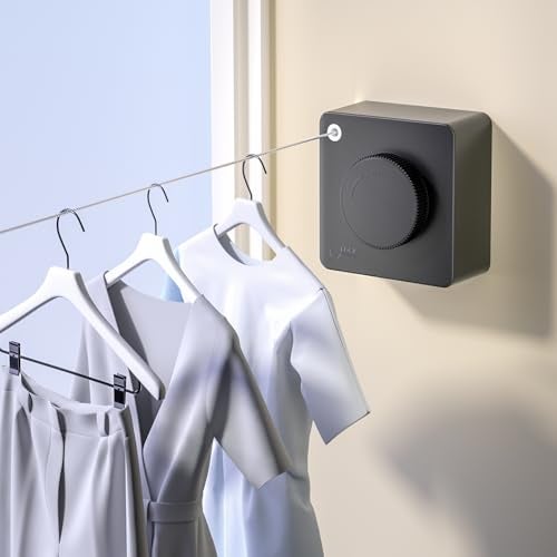 coddlecove Retractable Clothesline Indoor, Non-Sagging Stainless Steel Clothes Line Outdoors, Clothes Drying Laundry Line Wall Mounted,Space-Saving Line for Bathroom, Balcony -15.1FEETS - Image 1