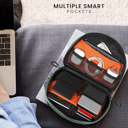 Urban Wolf Tech Pouch: The All-in-One Waterproof Travel Organizer for Cables, Adapters, Chargers,Hard Drives & Other Tech Essentials-Portable Zippered Gadgets Organizer (Fossil Grey, Pack of 1) - Image 4