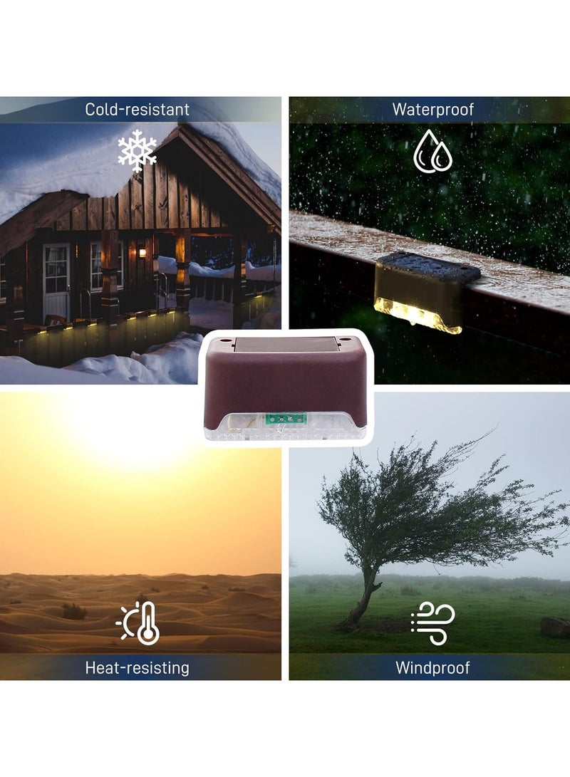 دريمزون مصابيح مقاومة للماء تعمل بالطاقة الشمسية مكونة من 4 قطع من مصابيح LED للسطح والسياج - Image 5