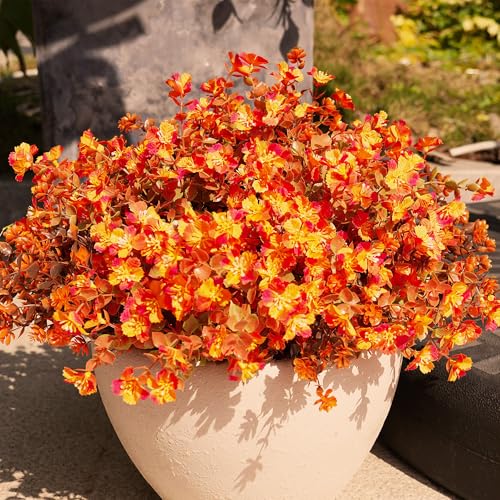 maxkes Artificial Fall Flowers for Outdoor UV Resistant Fake Silk Flowers Realistic Faux Plants for Outside Indoor Porch Patio Window Box Planter Home Decor20 Bundles - Image 1