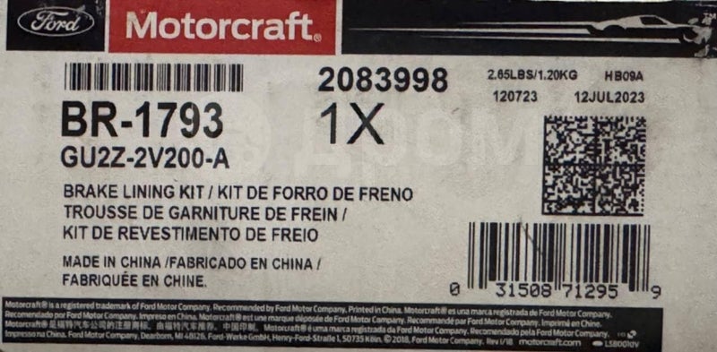 Motorcraft Genuine Rear Brake Pads for Ford Mustang (2015-2018) - Image 2