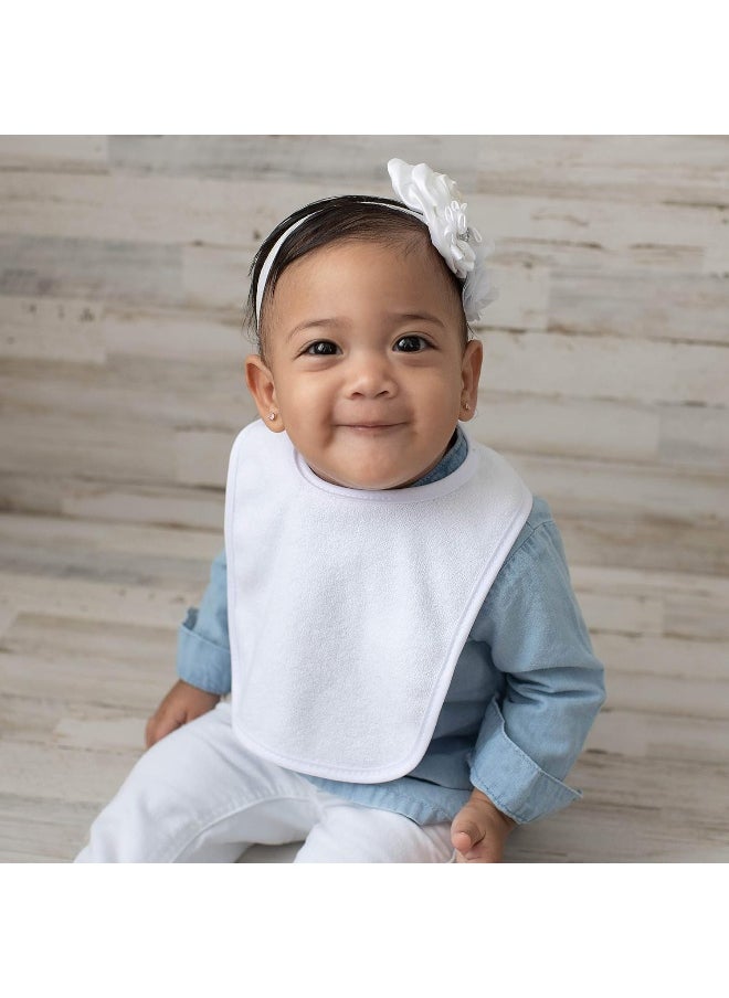 Neat Solutions Neat Solutions 2-Ply Knit Terry Solid Color Feeder Bibs in White - 20 Pack  - Image 5