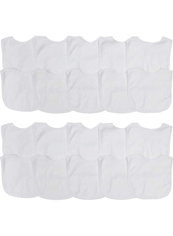 Neat Solutions Neat Solutions 2-Ply Knit Terry Solid Color Feeder Bibs in White - 20 Pack  - Image 1