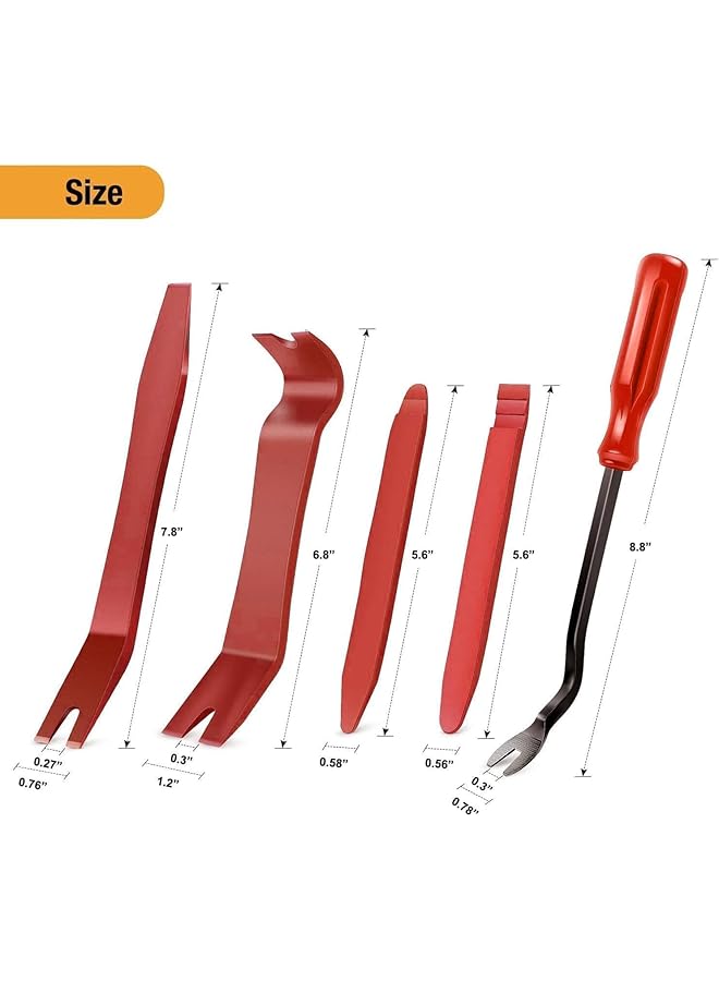 Lonimia Auto Trim Removal Tool Kit, Trim Removal Tool, 5 Pcs Nylon Fiber Material No Cracking Or Bending Ultra-Light Practical Tool, Suitable For Car Audio/Radio System Installing Or Removing Etc  - Image 2