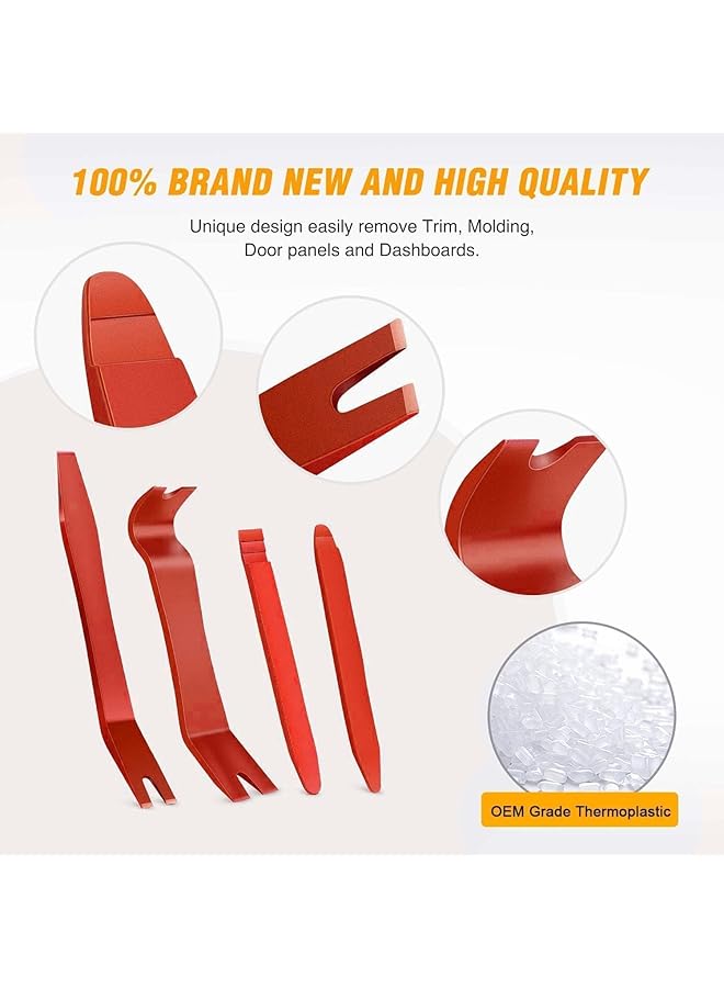 Lonimia Auto Trim Removal Tool Kit, Trim Removal Tool, 5 Pcs Nylon Fiber Material No Cracking Or Bending Ultra-Light Practical Tool, Suitable For Car Audio/Radio System Installing Or Removing Etc  - Image 3