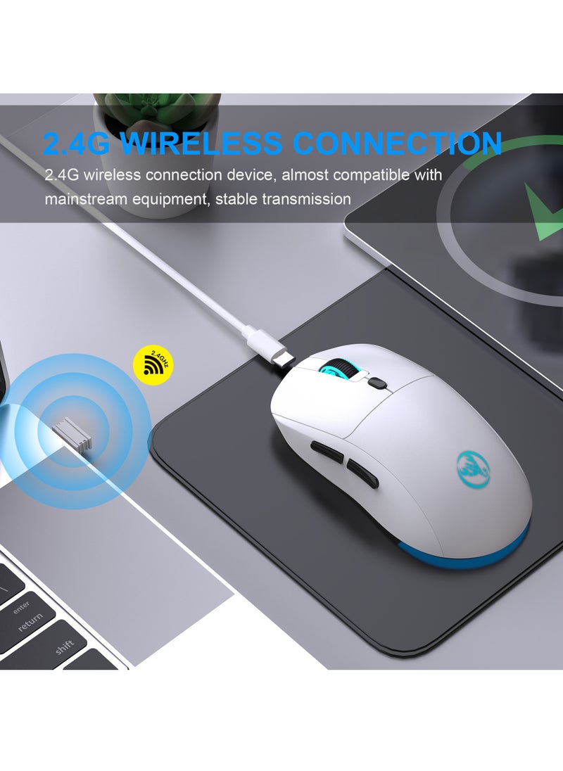 إتش إكس إس جيه - 2.4G USB ماوس لاسلكي قابل للتعديل 3600 ديسيبل متوحد الخواص 7 ألوان RGB الفئران مريحة للمنزل مكتب الكمبيوتر المحمول ألعاب الكمبيوتر - Image 1