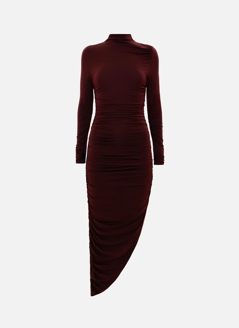 Lichi Knitted midi dress with asymmetrical skirt
