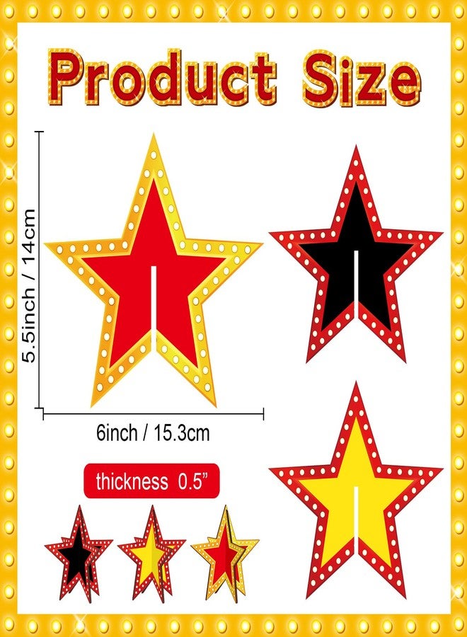 Oitnlaughter Star Centerpieces Movie Night Party Decorations 3D Star Movie Night Wooden Centerpieces Cinema Birthday Table Wooden Sign for Red Carpet Film Show Theme Birthday Party Favors Supplies - Image 2