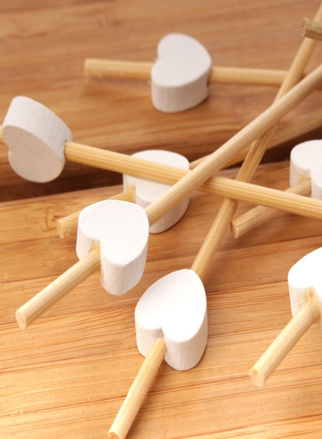 BambooMN 7.1" Decorative White Heart Bamboo Cocktail Fruit Sandwich Picks Skewers for Catered Events, Holiday's, Restaurants or Buffets Party Supplies, 100 Pieces - Image 2