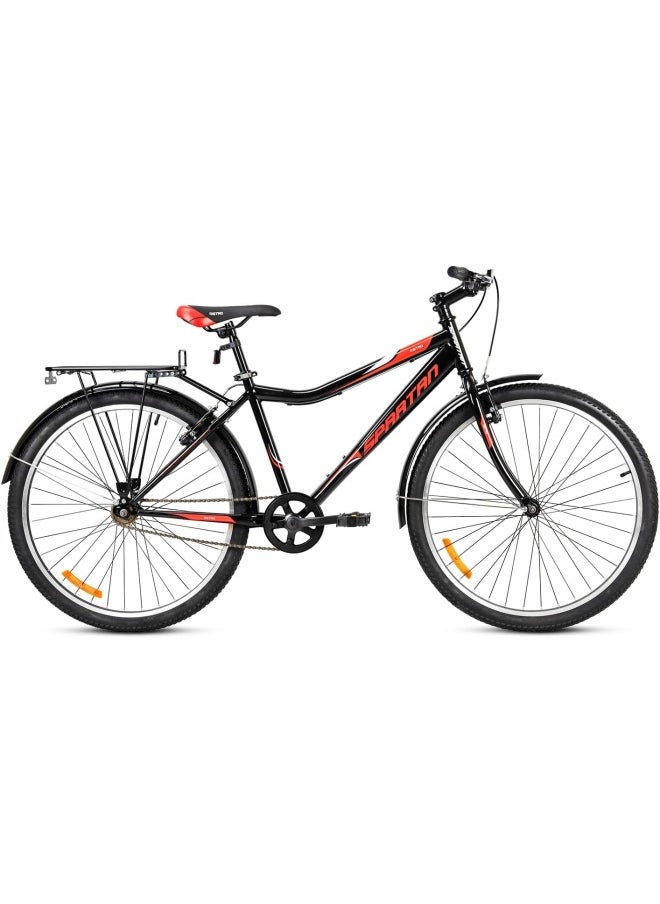 Spartan 26" Metro Bike, Commuter Bike, Black Red  - Image 2