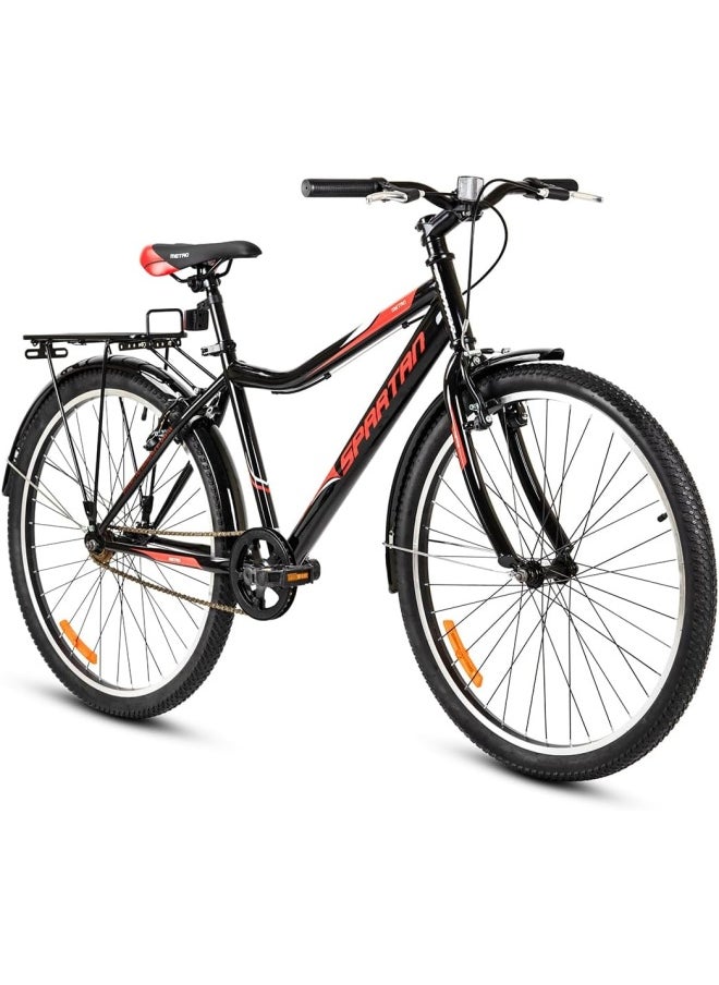 Spartan 26" Metro Bike, Commuter Bike, Black Red  - Image 1