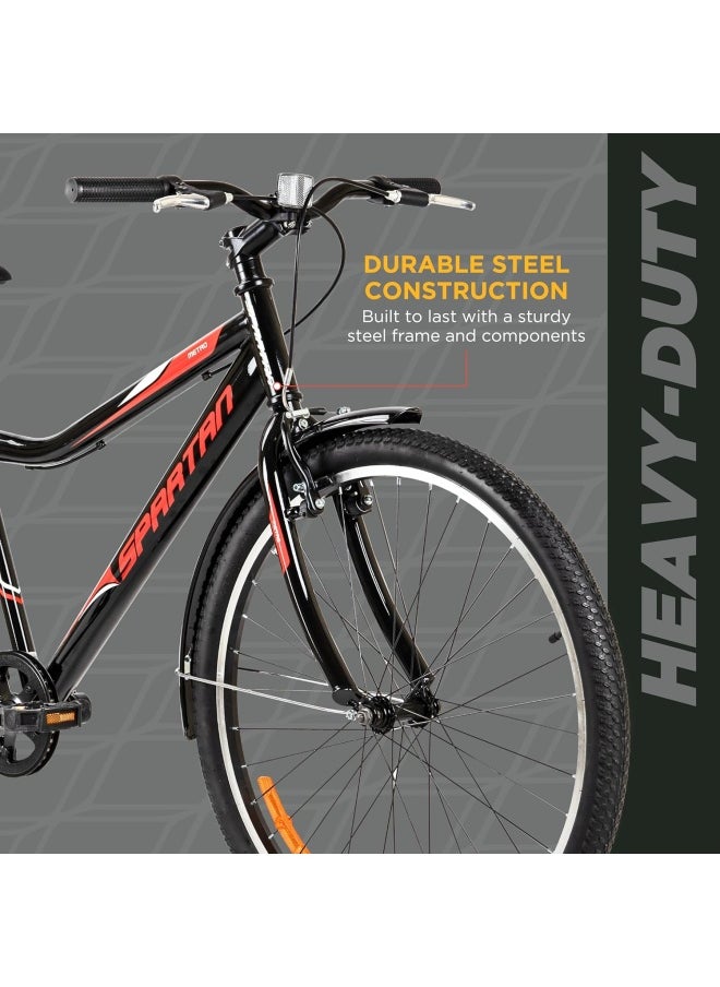 Spartan 26" Metro Bike, Commuter Bike, Black Red  - Image 5