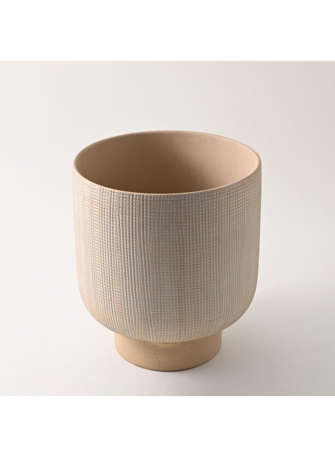Modern Beige Ceramic Planter – Large 34×34×38 cm Pot for Indoor & Outdoor Plants, Elegant Contemporary Design. - Image 5