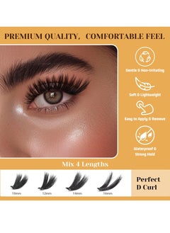 FLYROAD Self Adhesive Eyelashes Clusters 200PCS Press On Lashes Clusters Kit Reusable Pre Glued Lashes, Mix 10-16mm Individual Lash Extension Kit with Lash Tweezers for Beginners  - Image 3