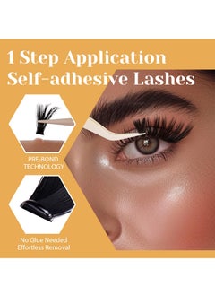 FLYROAD Self Adhesive Eyelashes Clusters 200PCS Press On Lashes Clusters Kit Reusable Pre Glued Lashes, Mix 10-16mm Individual Lash Extension Kit with Lash Tweezers for Beginners  - Image 5