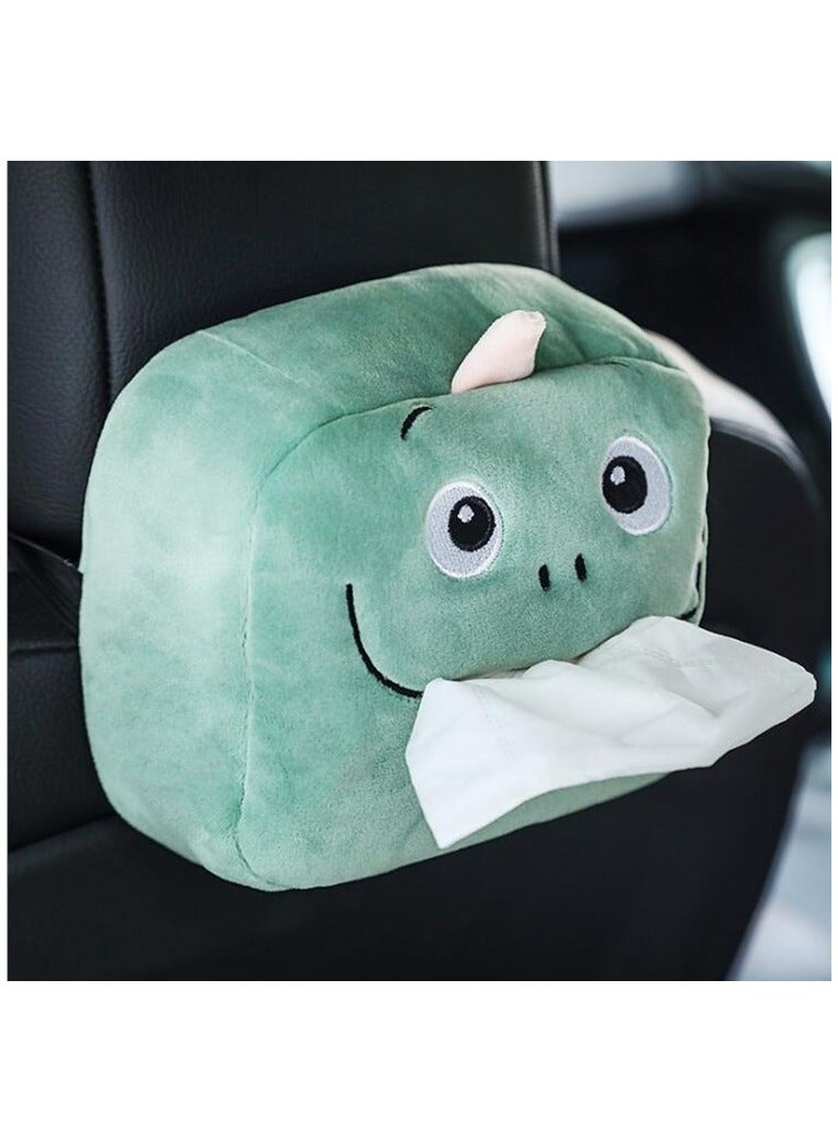 Generic Dinosaur Car Tissue Holder – Cute Plush Hanging Tissue Box for Cars  - Image 1