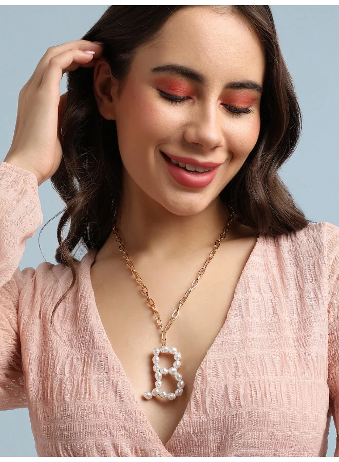 SOHI Pearl B Alphabet Artificial Necklace Jewellery