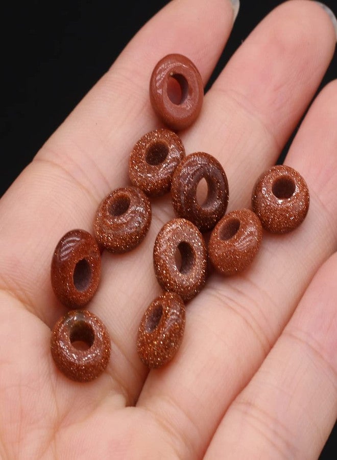Zotoone 50pcs Natural Semi-precious Stone Large Hole Loose Beads Abacus Shape Fashionable Opal Amethyst Unakite Rose Quartz Charm Beads for Making Necklace Bracelet - Image 4