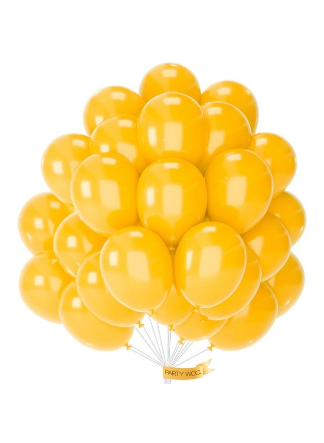 PartyWoo Mustard Yellow Balloons 50 pcs 12 Inch Fall Color Orange Yellow Balloons for Graduation Thanksgiving Baby Shower Gender Reveal Sunflower Little Cutie Birthday Party Decorations Orange-Y10 - Image 1