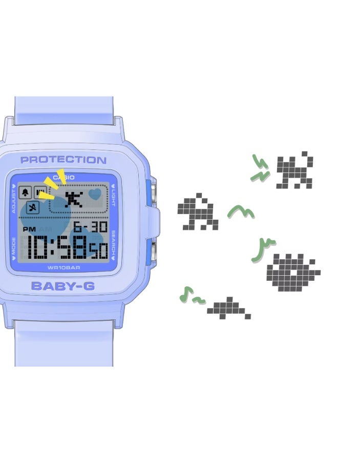 كاسيو ساعة كاسيو بيبي-جي BGD-10KH-2C رقمية للنساء، مقاومة للصدمات، مقاومة للماء حتى 100 متر، بسوار راتنج أزرق - Image 4