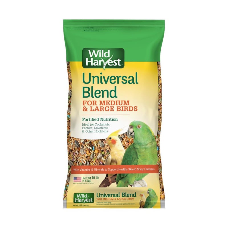 Wild Harvest Universal Blend for Medium and Large Birds 10 Pounds; Fortified Nutrition - Image 1