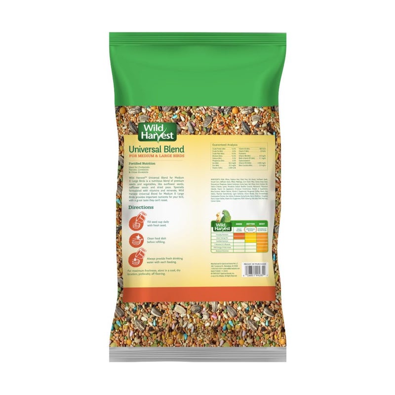 Wild Harvest Universal Blend for Medium and Large Birds 10 Pounds; Fortified Nutrition - Image 2
