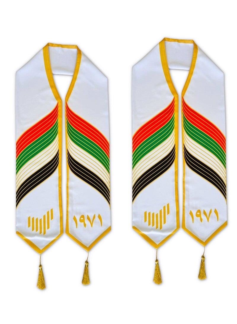 2 PCS Of  UAE National Flag Day Scarf 85 x 16 cm