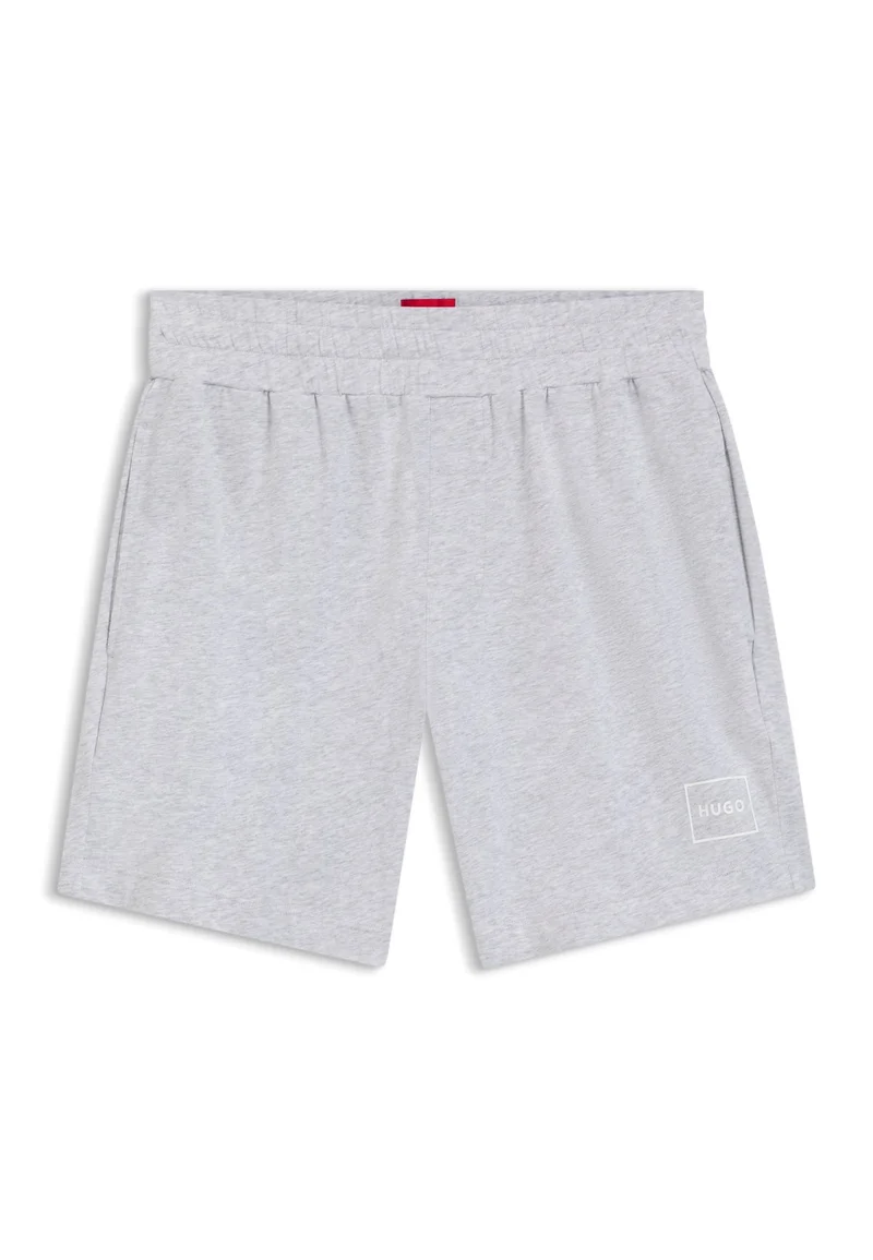 HUGO Stretch-cotton shorts with framed logo print