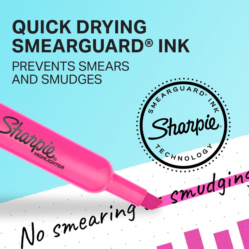 Sharpie Tank Highlighters, Chisel Tip, Assorted Fluorescent, Six Assorted Colors, 12 Count - Back to School, Office, Teacher Supplies - Image 3