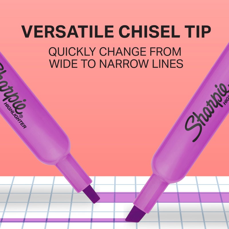 Sharpie Tank Highlighters, Chisel Tip, Assorted Fluorescent, Six Assorted Colors, 12 Count - Back to School, Office, Teacher Supplies - Image 4