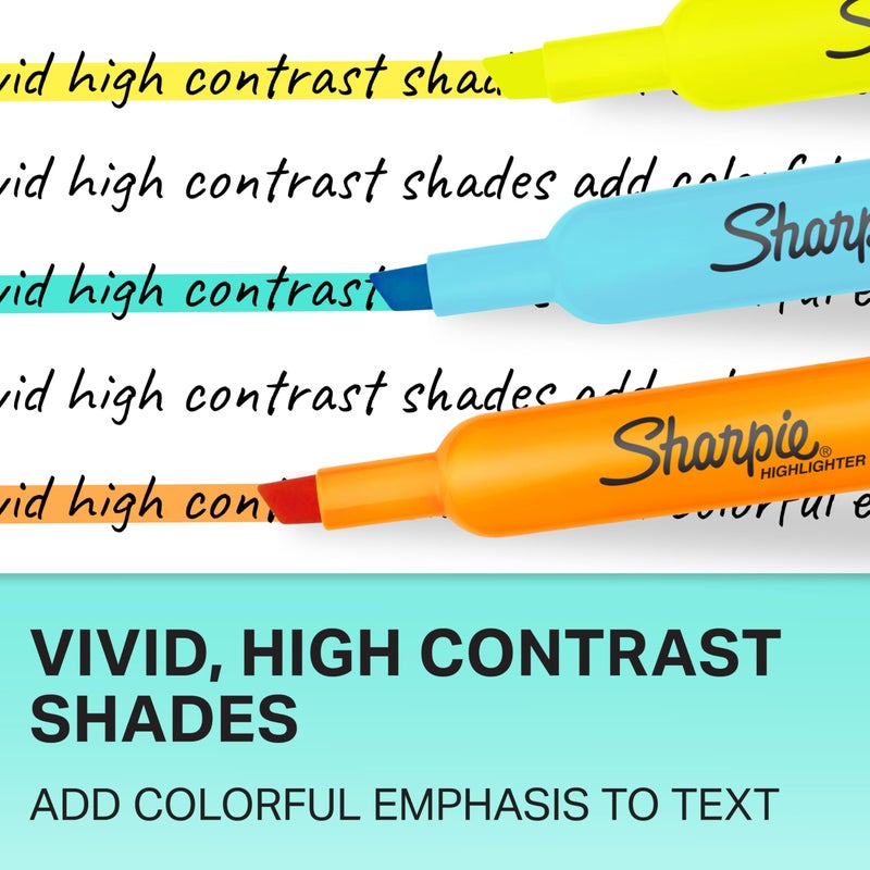 Sharpie Tank Highlighters, Chisel Tip, Assorted Fluorescent, Six Assorted Colors, 12 Count - Back to School, Office, Teacher Supplies - Image 5