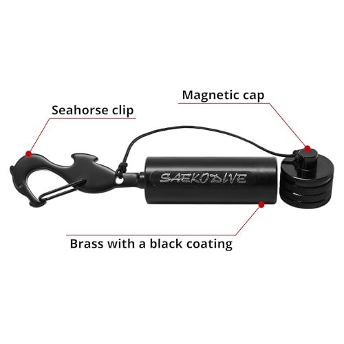Saekodive Diving Shaker Rattle Stick with Magnet - 5.9" Black Brass, Aluminum Cap, Magnetic Mute System - Scuba Noice Maker, Underwater Shaker, Signal Communication Device - Image 2