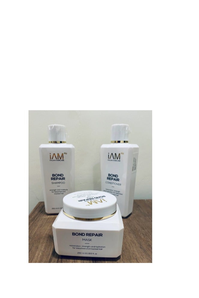 IAM4U Bond Repair Kit for damaged hair is used for hair problems after (straightening, protein, keratin, smoothing, removing color, damage from dyes, super split ends) and for very dry hair. It provides deep hydration and strengthens hair bridges 250ML - Image 2