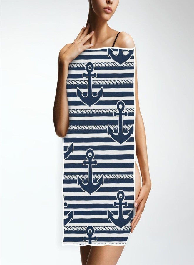 Vdsrup Nautical Stripes Anchors Hand Towels Ocean Sea Summer Anchor Towel Soft Kitchen Tea Towels Dish Washcloths Thin Guest Face Towel Portable Bath Decorations Housewarming Gifts 16 X 30 in - Image 5