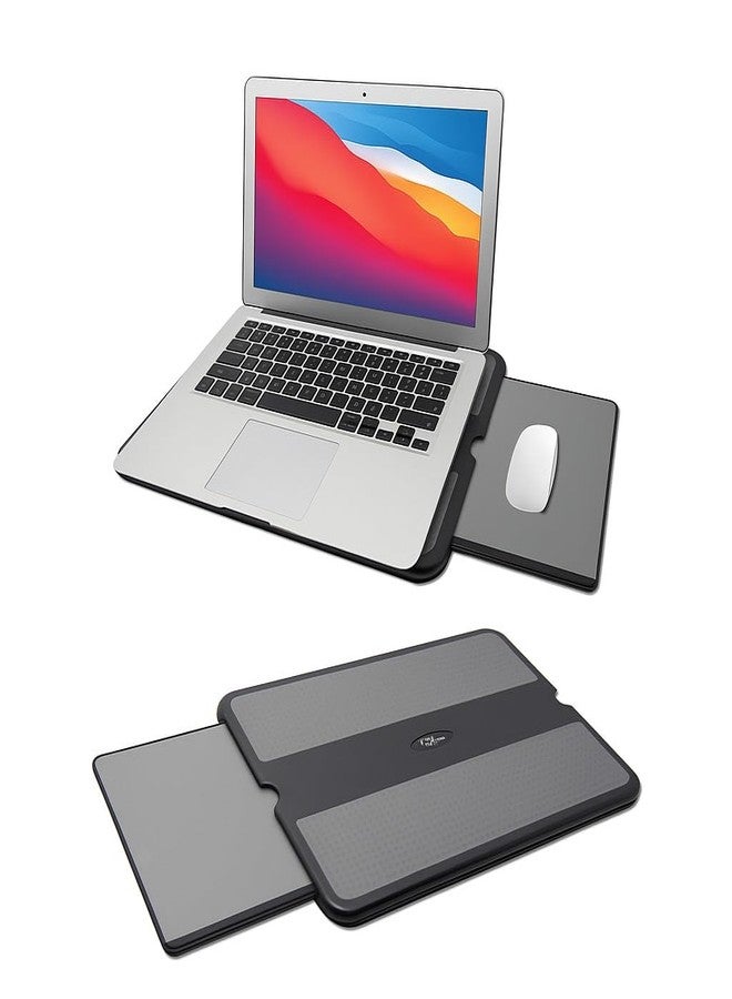 MAX SMART Portable Laptop Lap Pad, Laptop Desk with Retractable Mouse Tray, Sturdy Stable Work Surface for Bed Sofa Couch or Travel - Image 1
