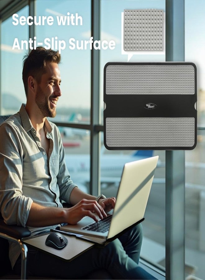 MAX SMART Portable Laptop Lap Pad, Laptop Desk with Retractable Mouse Tray, Sturdy Stable Work Surface for Bed Sofa Couch or Travel - Image 2