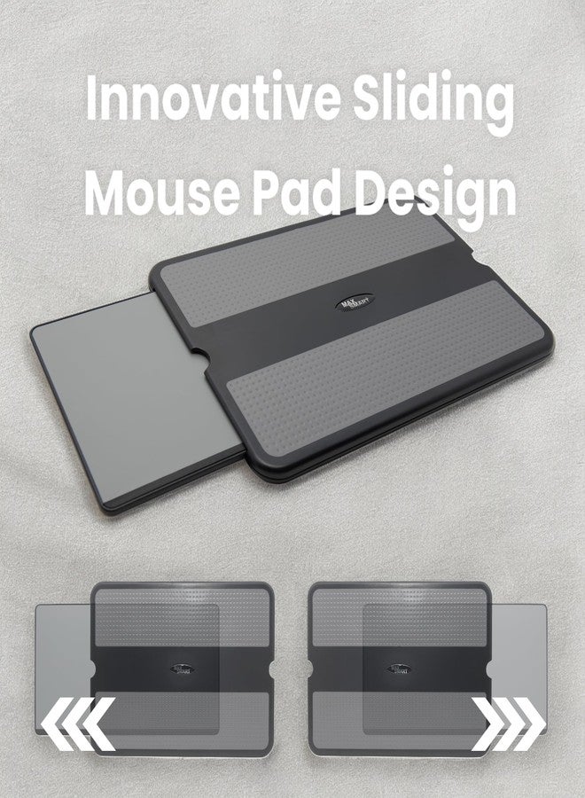 MAX SMART Portable Laptop Lap Pad, Laptop Desk with Retractable Mouse Tray, Sturdy Stable Work Surface for Bed Sofa Couch or Travel - Image 3