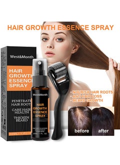 West&Month 30ML Hair Growth Essence Spray, Anti-Slip Hair Nourishing Growth Liquid Thickening Hairline Essence Spray With Microne Roller, Hair Loss And Thinning Prevention Treatment, Scalp Improver  - Image 2