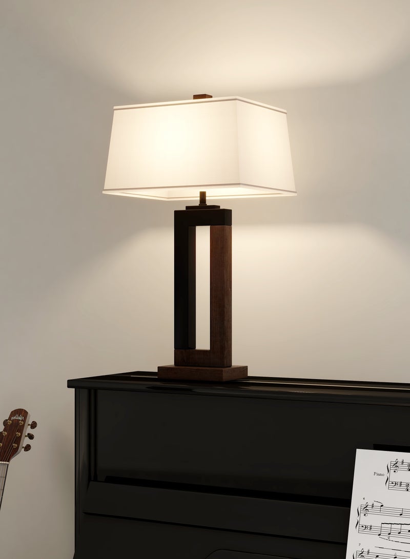 DREAMSIDEA Dark Browm Table Lamps for Living Room Set of 2, Rustic Vintage Bedside Lamp for Bedroom Nightstand Entryway - Image 5
