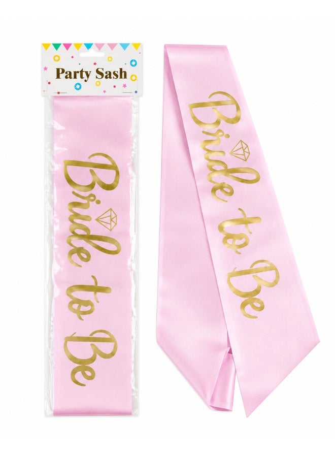 Pink Bride to Be Party Sash, Bridal Shower Sash for Bride, Bachelorette Party Accessory and Bride Celebration Wear - Image 1