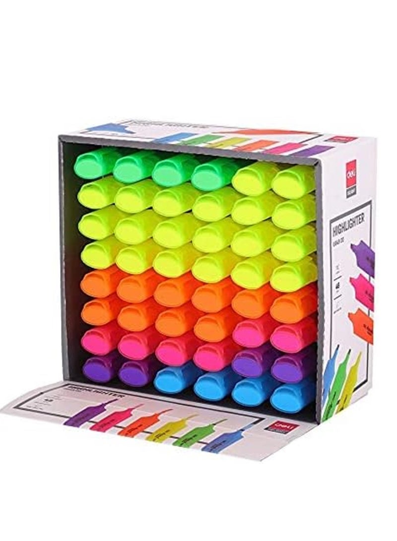 Deli 48-Piece Accent Chisel Tip Highlighter Assorted Colours - Image 2