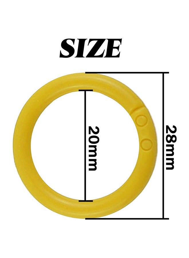 100 Pcs Plastic Round Ring Binders Plastic Loose Leaf Rings Multi-Color Plastic Book Rings Flexible for Cards, Document Stack and Swatches Organization School Home or Office Use, 5 Colors (20 mm) - Image 2