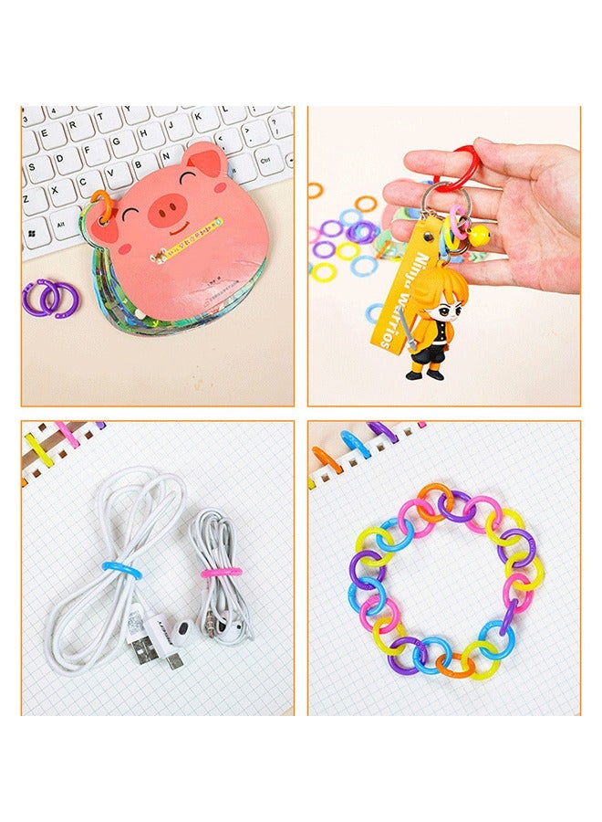 100 Pcs Plastic Round Ring Binders Plastic Loose Leaf Rings Multi-Color Plastic Book Rings Flexible for Cards, Document Stack and Swatches Organization School Home or Office Use, 5 Colors (20 mm) - Image 5