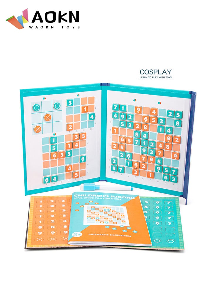 WAOKN Kids Magnetic Digital Chess Game Nine-Square Lattice Sudoku Puzzle Early Learning Educational Wooden Toys Gifts For Children - Image 1