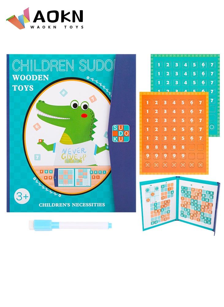 WAOKN Kids Magnetic Digital Chess Game Nine-Square Lattice Sudoku Puzzle Early Learning Educational Wooden Toys Gifts For Children - Image 3