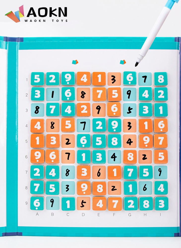 WAOKN Kids Magnetic Digital Chess Game Nine-Square Lattice Sudoku Puzzle Early Learning Educational Wooden Toys Gifts For Children - Image 4
