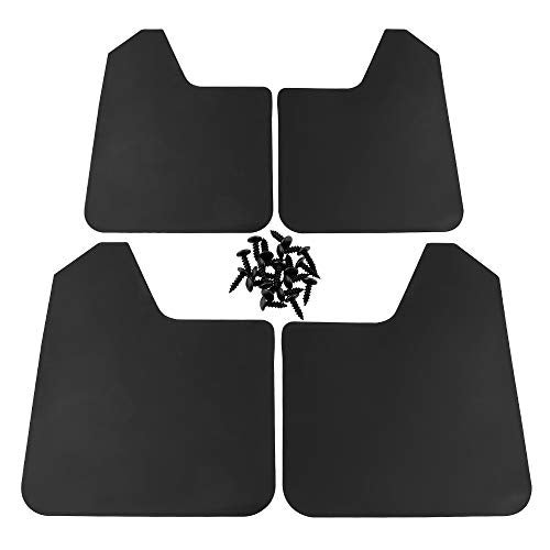 EVER Universal Basic Mud Flaps Set Black Car Mudguard Splash Guards with Accessories for Trucks Cars SUVs Vans - Image 1